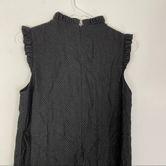 Tibi Sleeveless Wool Pin Tuck Ruffle Dress Womens Size 6 / Small Black White - Picture 8 of 9
